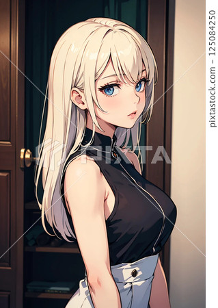 年輕無袖女子 125084250