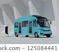 電動公車充電的影像。原創設計。 125084441