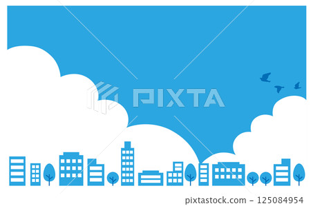 藍天和辦公區的背景插圖 藍天和辦公區的背景插圖 125084954