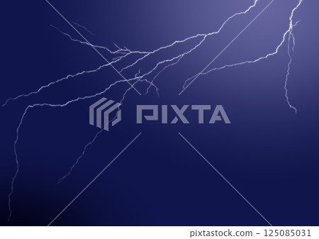 Background illustration of intense lightning shining in the dark sky 125085031