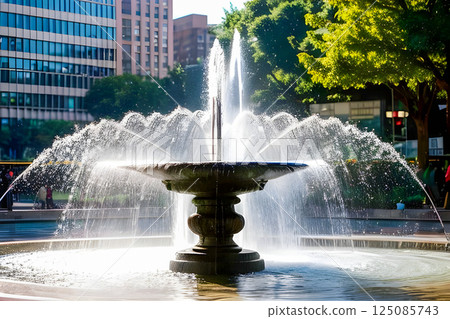 fountain in the city park 125085743