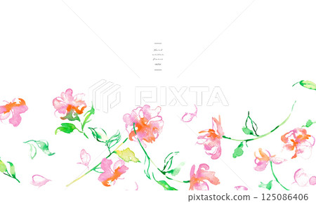 Watercolor painting. Vector pink flower illustration with watercolor touch. Vector illustration of plants. Flower cutout set. 125086406