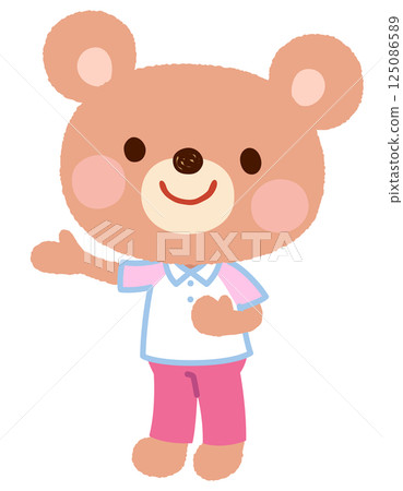 Cute bear character staff clerk 125086589