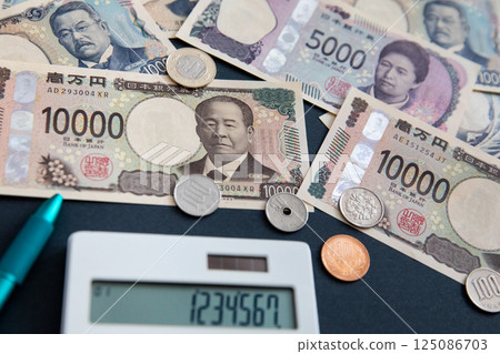 Asset formation: Money and calculator 125086703