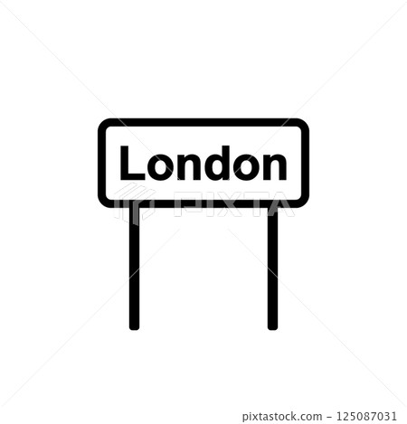 Road sign London. 125087031