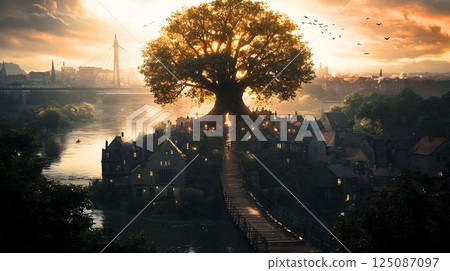 Sunset Tree City 125087097