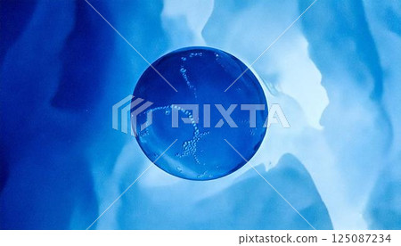 A luxurious watercolor water expression background. An abstract background of alcohol ink art with beautiful shades of blue. 125087234
