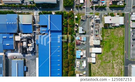 Industrial area landscape, aerial view 125087253