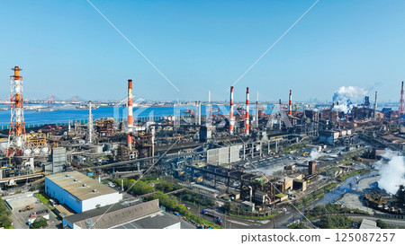 Industrial area scenery aerial view Industrial area scenery aerial view 125087257