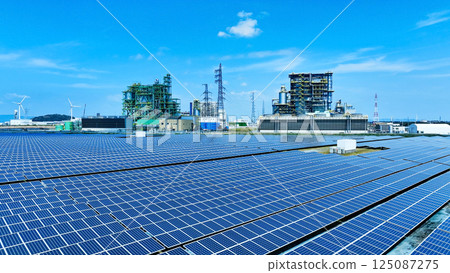 生質能發電廠和風能太陽能發電廠鳥瞰圖 125087275