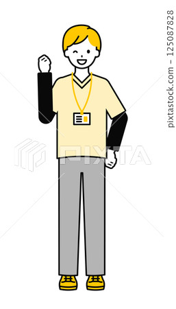 Full body pose_simple caregiver male 05 125087828