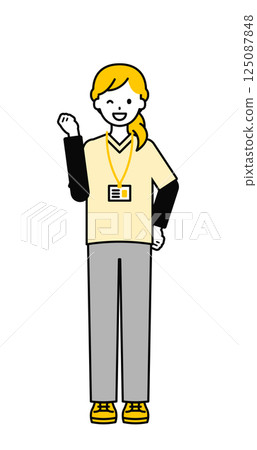 全身姿勢_簡單的看護女人05 全身姿勢_簡單的看護女人05 125087848