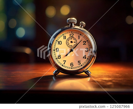 clock on the desk clock on the desk 125087966