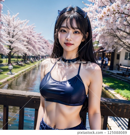 Innocent under the cherry blossoms 125088089