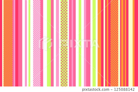 條紋圖案,彩色,橘色,粉紅色,圓點 條紋圖案,彩色,橘色,粉紅色,圓點 125088142