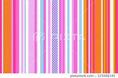 Striped pattern, colorful, orange, pink, dots 125088145