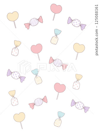 手繪背景，各種顏色的糖果 125088161