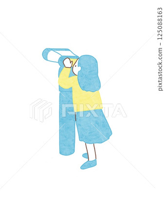 A woman looking into the telescope 125088163