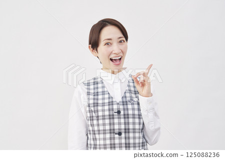 Female office worker inspiration white background Female office worker inspiration white background 125088236