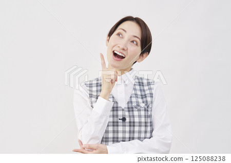 Female office worker inspiration white background Female office worker inspiration white background 125088238