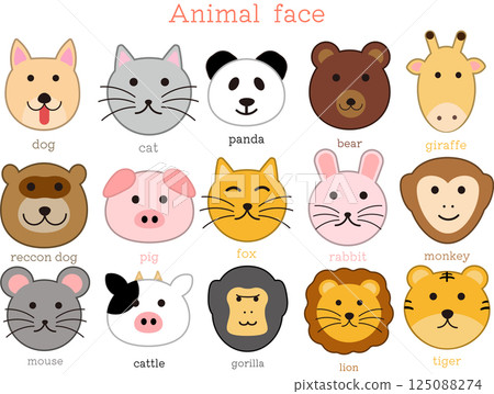 動物臉插圖 125088274