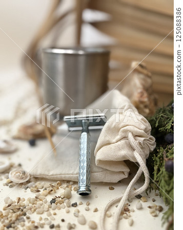 Vintage safety razor. High quality photo 125088386