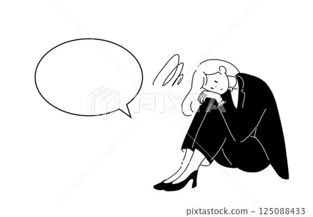 Woman in a tired suit Woman in a tired suit 125088433