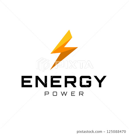 Thunderbolt Energy Power Logo Design with modern and dynamic style of Lightning symbol 125088470