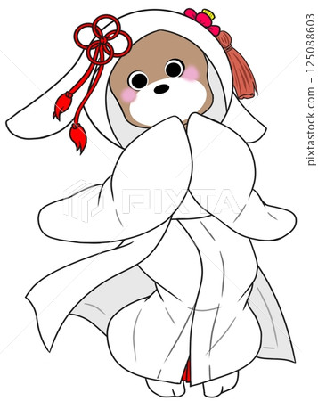 白色婚禮和服熊 白色婚禮和服熊 125088603