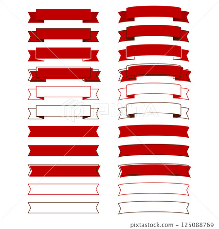 Simple ribbon frame set Illustration Decoration Frame Banner Design Crimson Simple ribbon frame set Illustration Decoration Frame Banner Design Crimson 125088769