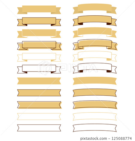 Simple ribbon frame set Illustration Decoration Frame Banner Design Gold 125088774