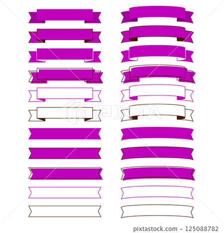 簡單的絲帶框架集插圖裝飾框架橫幅設計紫色 125088782