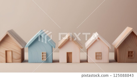 用積木搭建的小房子的圖片 125088843