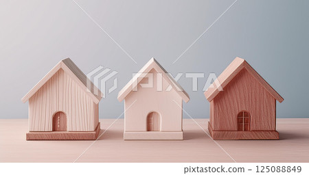 Image of a small house made of building blocks 125088849