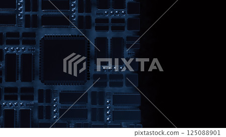 The PCB Board on Black background for technology concept 3d Rendering. 125088901