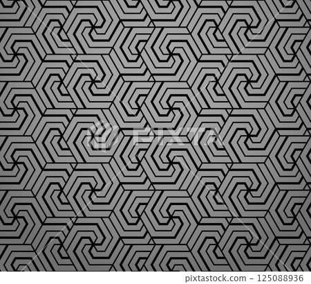 Abstract geometric pattern with stripes, lines. Seamless vector background. Gray and black ornament. Simple lattice graphic design 125088936