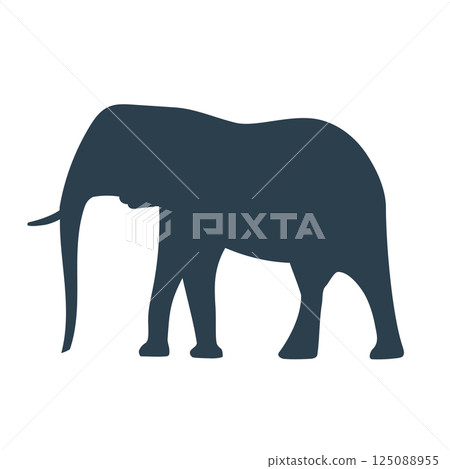 簡單的大象剪影例證 簡單的大象剪影例證 125088955