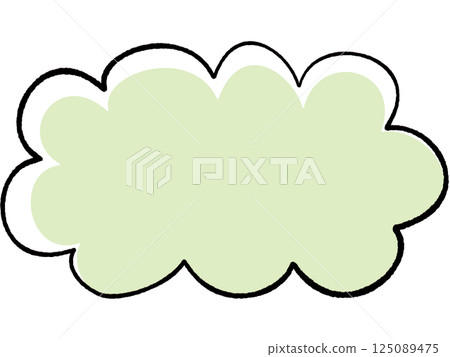 一個簡單的氣泡,具有看起來像手繪的線條畫風格。一朵又大又蓬鬆、沒有尾巴的雲。時髦的。 一個簡單的氣泡,具有看起來像手繪的線條畫風格。一朵又大又蓬鬆、沒有尾巴的雲。時髦的。 125089475