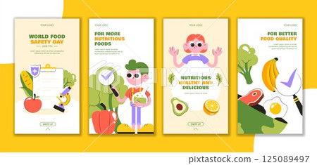 Flat Style World Food Safety Day Social Media Stories Design for Online Awareness Flat Style World Food Safety Day Social Media Stories Design for Online Awareness 125089497