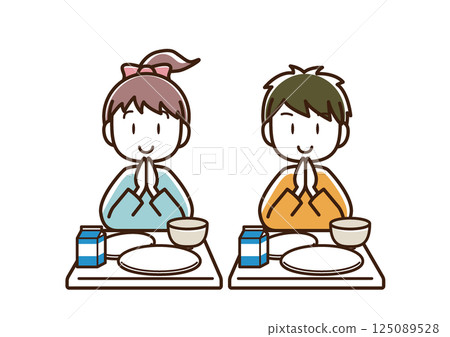 孩子們吃午餐 125089528