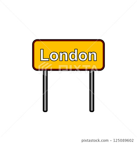 Road sign London. 125089602