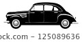 老式汽車向量單色剪影 125089636