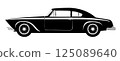 老式汽車向量單色剪影 125089640