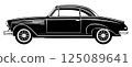 老式汽車向量單色剪影 125089641