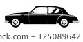老式汽車向量單色剪影 125089642