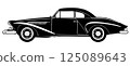 老式汽車向量單色剪影 125089643