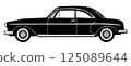 老式汽車向量單色剪影 125089644