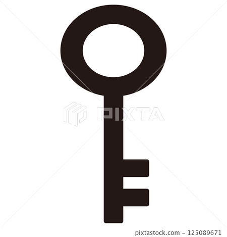 鑰匙圖示插圖黑色 125089671
