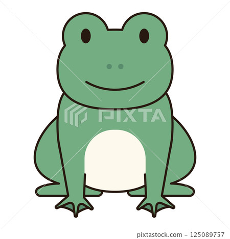FROG cute animal illustration outline doodle simple kawaii Japanese style drawing kiddy icon minimalist symbol isolated  125089757