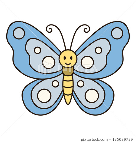 BUTTERFLY cute animal illustration outline doodle simple kawaii Japanese style drawing kiddy icon minimalist symbol isolated BUTTERFLY cute animal illustration outline doodle simple kawaii Japanese style drawing kiddy icon minimalist symbol isolated 125089759